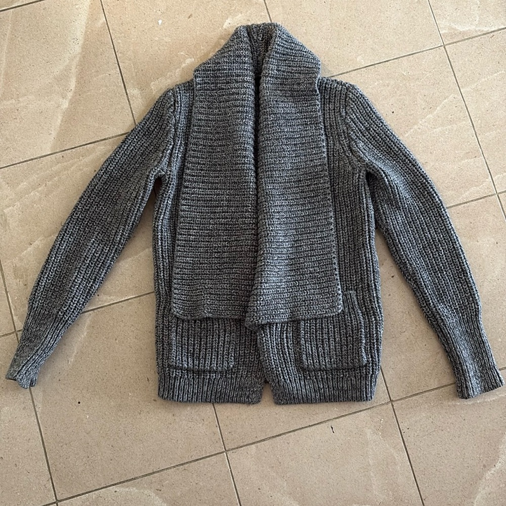 J. Crew womens marled cotton shawl cardigan sweater - M